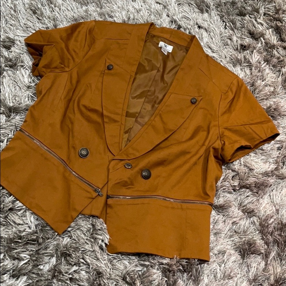 Worthington Camel Short Sleeve Blazer